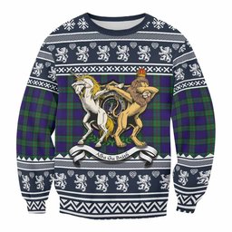 ScotsTee Shop MacKinlay (McKinlay) Clan Tartan Crest Christmas Sweatshirt Coat of Arms Funny Style