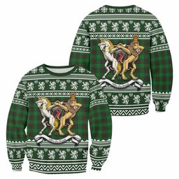 ScotsTee Shop Halkerston Clan Tartan Crest Christmas Sweatshirt Coat of Arms Funny Style