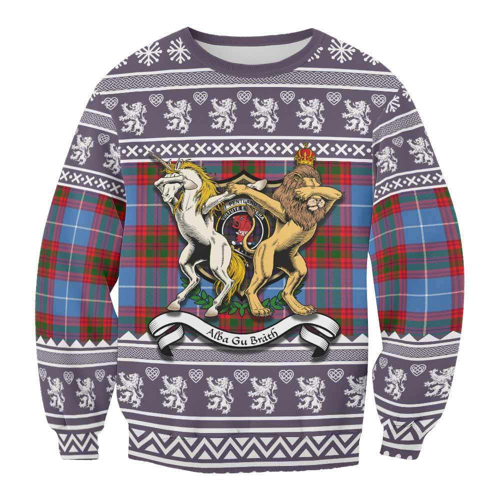 ScotsTee Shop Pentland Clan Tartan Crest Christmas Sweatshirt Coat of Arms Funny Style