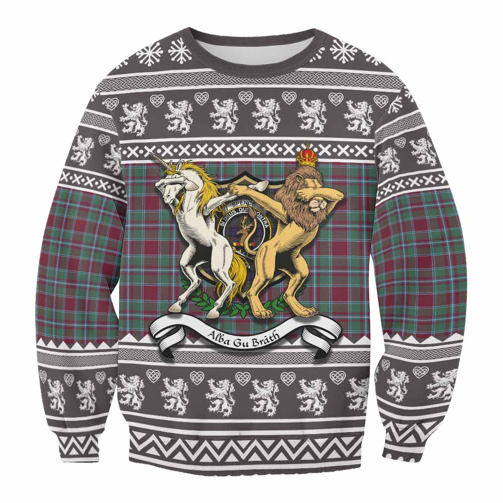 ScotsTee Shop Spence (Spens) Clan Tartan Crest Christmas Sweatshirt Coat of Arms Funny Style