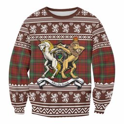 ScotsTee Shop Seton Clan Tartan Crest Christmas Sweatshirt Coat of Arms Funny Style