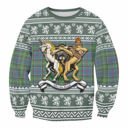 ScotsTee Shop Whitelaw Clan Tartan Crest Christmas Sweatshirt Coat of Arms Funny Style