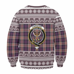 ScotsTee Shop Carnegie Clan Tartan Christmas Sweatshirt with Family Crest