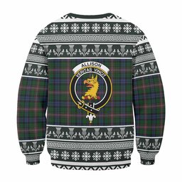 ScotsTee Shop Allison Clan Tartan Christmas Sweatshirt with Family Crest