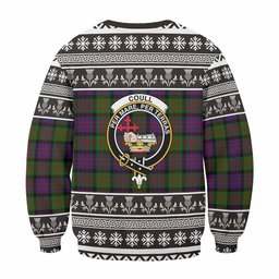 ScotsTee Shop Coull Clan Tartan Christmas Sweatshirt with Family Crest