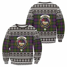 ScotsTee Shop Coull Clan Tartan Christmas Sweatshirt with Family Crest