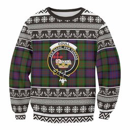 ScotsTee Shop Coull Clan Tartan Christmas Sweatshirt with Family Crest