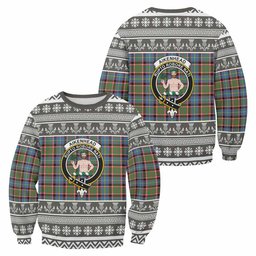ScotsTee Shop Aikenhead Clan Tartan Christmas Sweatshirt with Family Crest