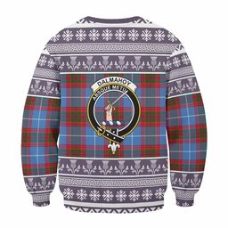 ScotsTee Shop Dalmahoy Clan Tartan Christmas Sweatshirt with Family Crest