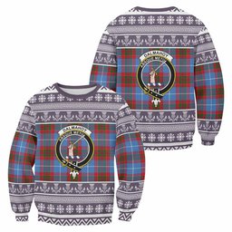 ScotsTee Shop Dalmahoy Clan Tartan Christmas Sweatshirt with Family Crest