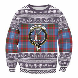 ScotsTee Shop Dalmahoy Clan Tartan Christmas Sweatshirt with Family Crest