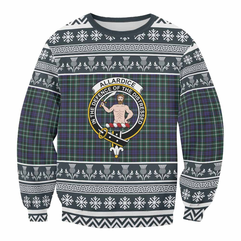 ScotsTee Shop Allardice Clan Tartan Christmas Sweatshirt with Family Crest