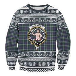 ScotsTee Shop Allardice Clan Tartan Christmas Sweatshirt with Family Crest