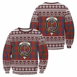 ScotsTee Shop Fraser Clan Tartan Christmas Sweatshirt with Family Crest