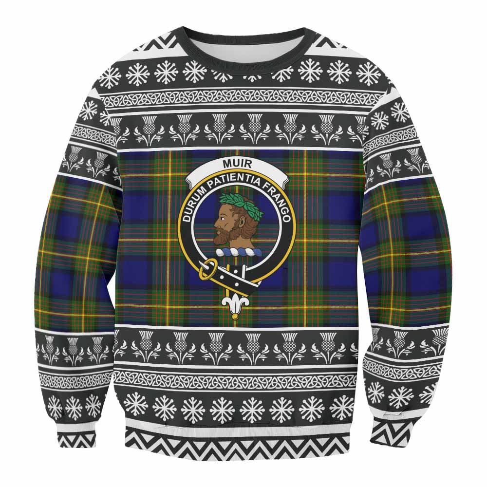 ScotsTee Shop Muir Clan Tartan Christmas Sweatshirt with Family Crest