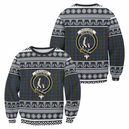 ScotsTee Shop Fletcher Clan Tartan Christmas Sweatshirt with Family Crest