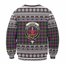 ScotsTee Shop Logan Clan Tartan Christmas Sweatshirt with Family Crest