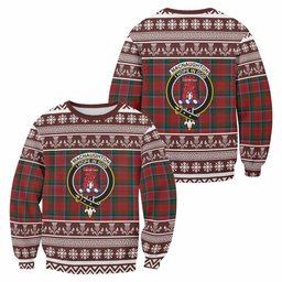 ScotsTee Shop MacNaughton (McNaughton) Clan Tartan Christmas Sweatshirt with Family Crest