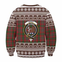 ScotsTee Shop Innes Clan Tartan Christmas Sweatshirt with Family Crest