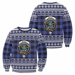 ScotsTee Shop Maule Clan Tartan Christmas Sweatshirt with Family Crest