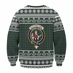 ScotsTee Shop Elphinstone Clan Tartan Christmas Sweatshirt with Family Crest