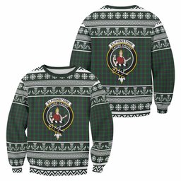 ScotsTee Shop Elphinstone Clan Tartan Christmas Sweatshirt with Family Crest