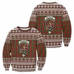 ScotsTee Shop MacAulay (MacAuley) Clan Tartan Christmas Sweatshirt with Family Crest