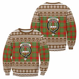 ScotsTee Shop Grierson Clan Tartan Christmas Sweatshirt with Family Crest