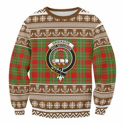 ScotsTee Shop Grierson Clan Tartan Christmas Sweatshirt with Family Crest