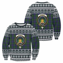 ScotsTee Shop Dundas Clan Tartan Christmas Sweatshirt with Family Crest