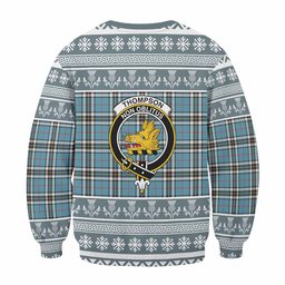 ScotsTee Shop Thompson (Thomson) Clan Tartan Christmas Sweatshirt with Family Crest
