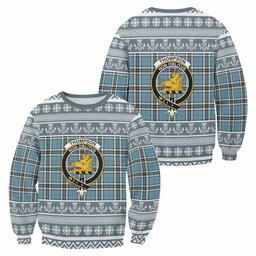 ScotsTee Shop Thompson (Thomson) Clan Tartan Christmas Sweatshirt with Family Crest
