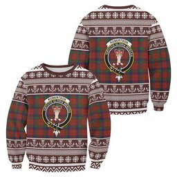 ScotsTee Shop Robertson Clan Tartan Christmas Sweatshirt with Family Crest