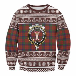 ScotsTee Shop Robertson Clan Tartan Christmas Sweatshirt with Family Crest