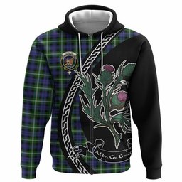 ScotsTee Shop Scottish Baillie (Bailey) Family Crest Tartan Hoodie Alba Thistle Inspired