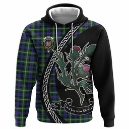 ScotsTee Shop Scottish Baillie (Bailey) Family Crest Tartan Hoodie Alba Thistle Inspired