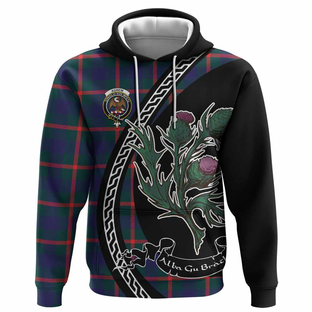 ScotsTee Shop Scottish Agnew Family Crest Tartan Hoodie Alba Thistle Inspired