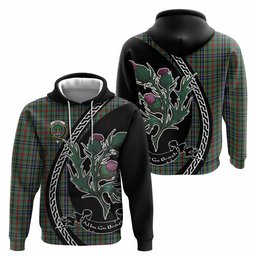 ScotsTee Shop Scottish Bisset Family Crest Tartan Hoodie Alba Thistle Inspired