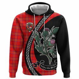 ScotsTee Shop Scottish Burnett Family Crest Tartan Hoodie Alba Thistle Inspired