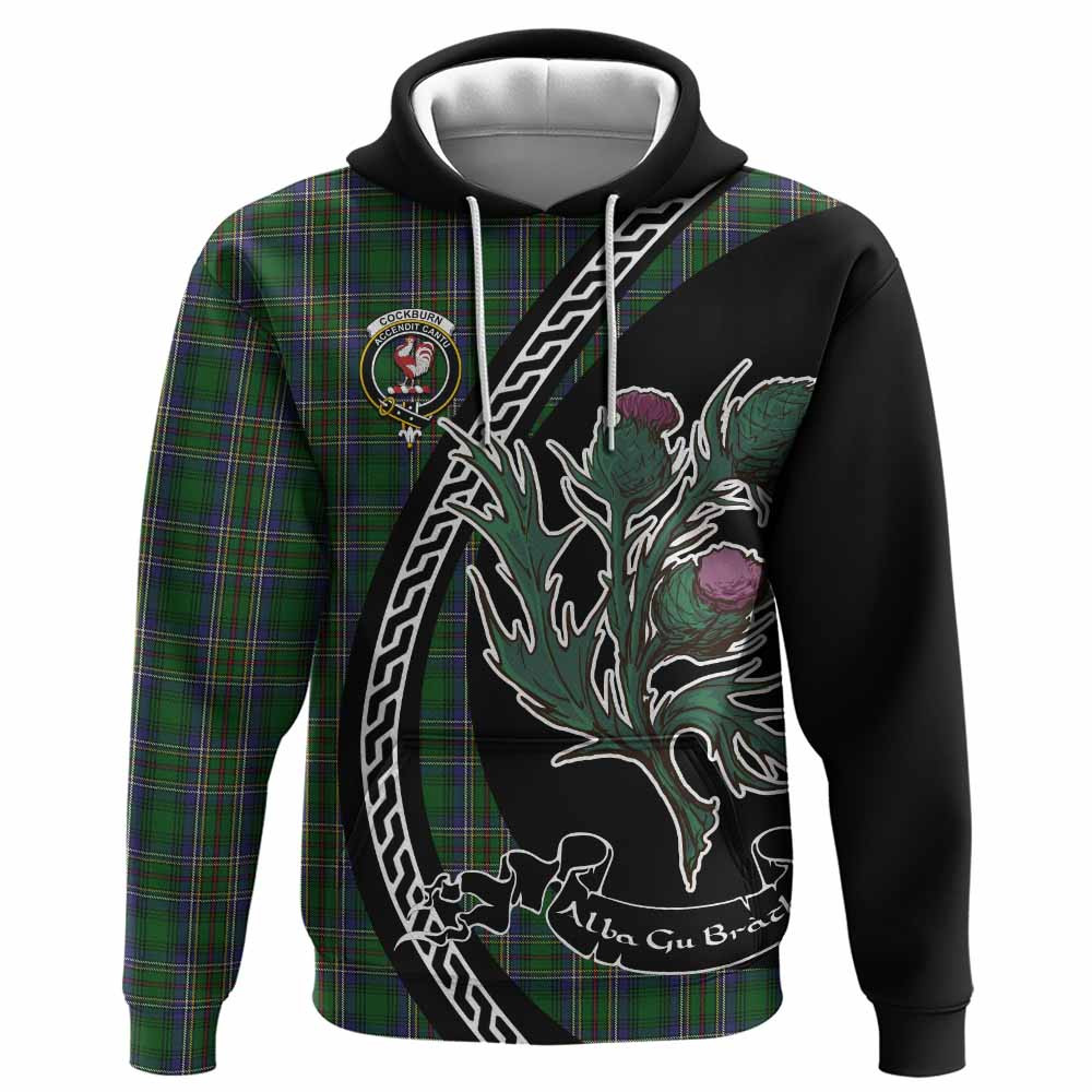ScotsTee Shop Scottish Cockburn Family Crest Tartan Hoodie Alba Thistle Inspired