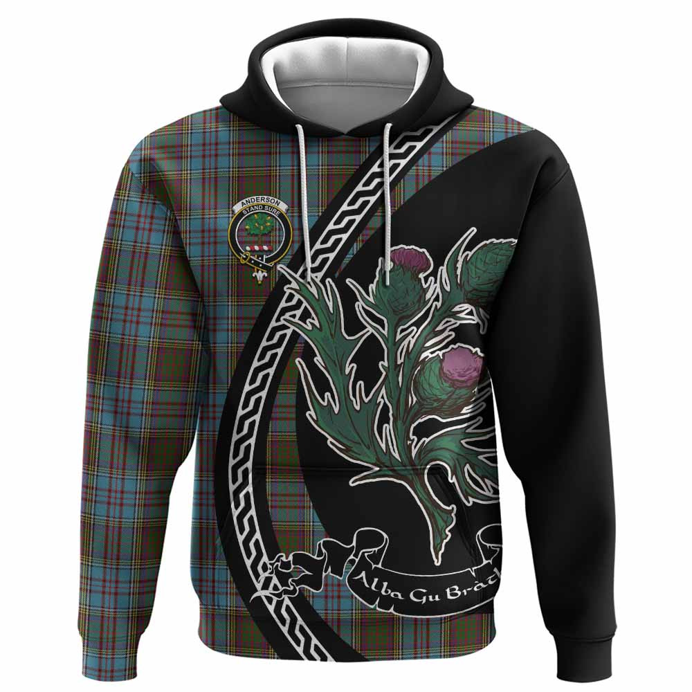 ScotsTee Shop Scottish Anderson Family Crest Tartan Hoodie Alba Thistle Inspired