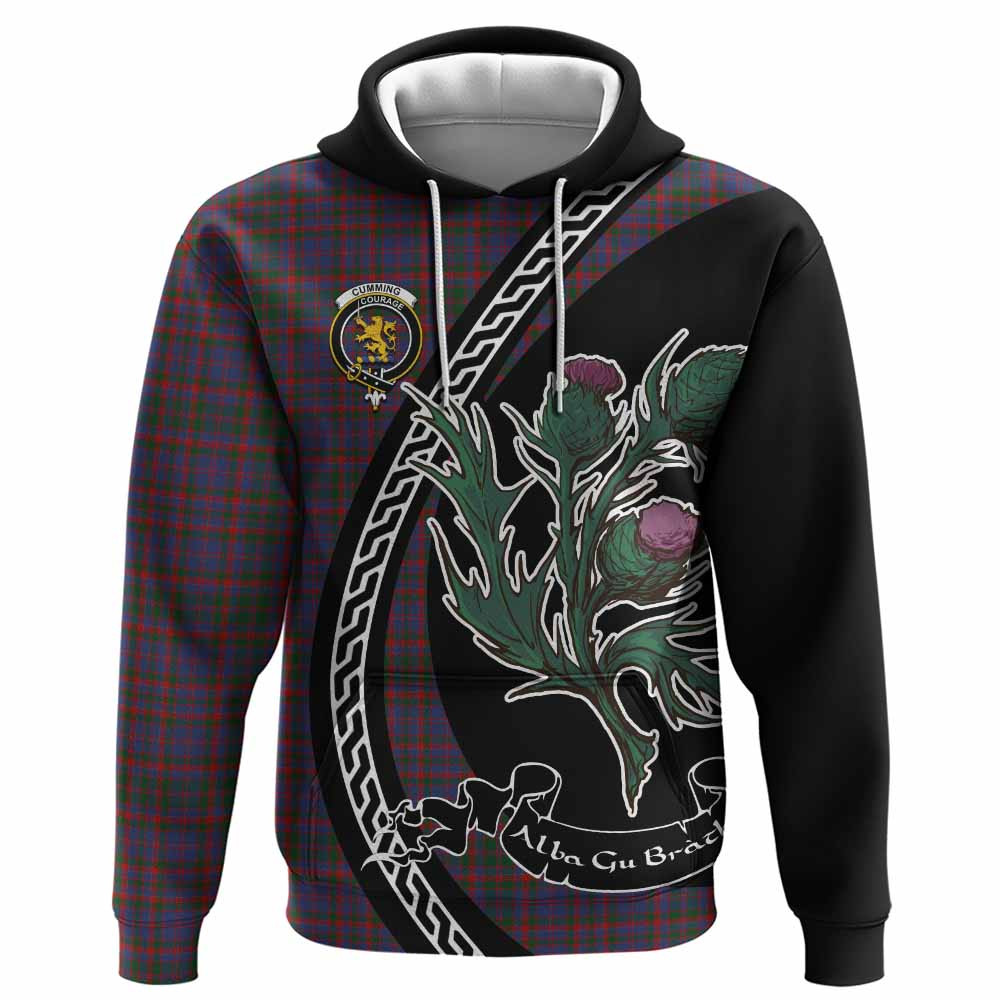 ScotsTee Shop Scottish Cumming Family Crest Tartan Hoodie Alba Thistle Inspired