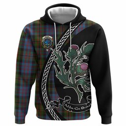 ScotsTee Shop Scottish Bowie Family Crest Tartan Hoodie Alba Thistle Inspired