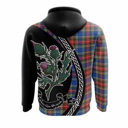ScotsTee Shop Scottish Bethune Family Crest Tartan Hoodie Alba Thistle Inspired