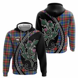 ScotsTee Shop Scottish Bethune Family Crest Tartan Hoodie Alba Thistle Inspired