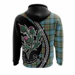 ScotsTee Shop Scottish Cathcart Family Crest Tartan Hoodie Alba Thistle Inspired