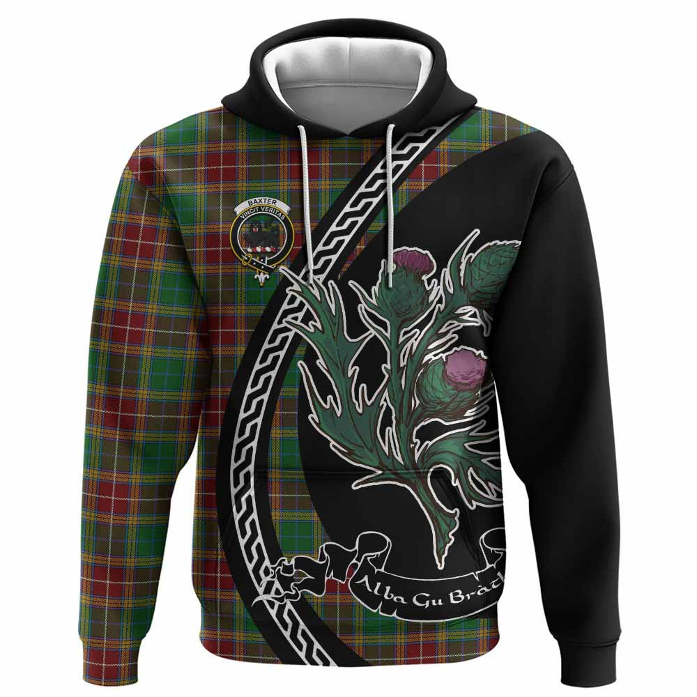 ScotsTee Shop Scottish Baxter Family Crest Tartan Hoodie Alba Thistle Inspired