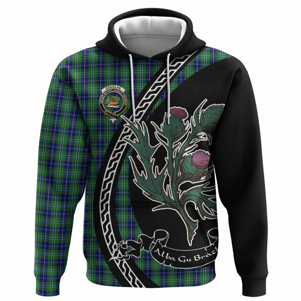 ScotsTee Shop Scottish Douglas Family Crest Tartan Hoodie Alba Thistle Inspired