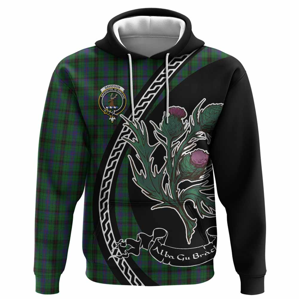 ScotsTee Shop Scottish Davidson Family Crest Tartan Hoodie Alba Thistle Inspired