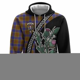 ScotsTee Shop Scottish Balfour Family Crest Tartan Hoodie Alba Thistle Inspired